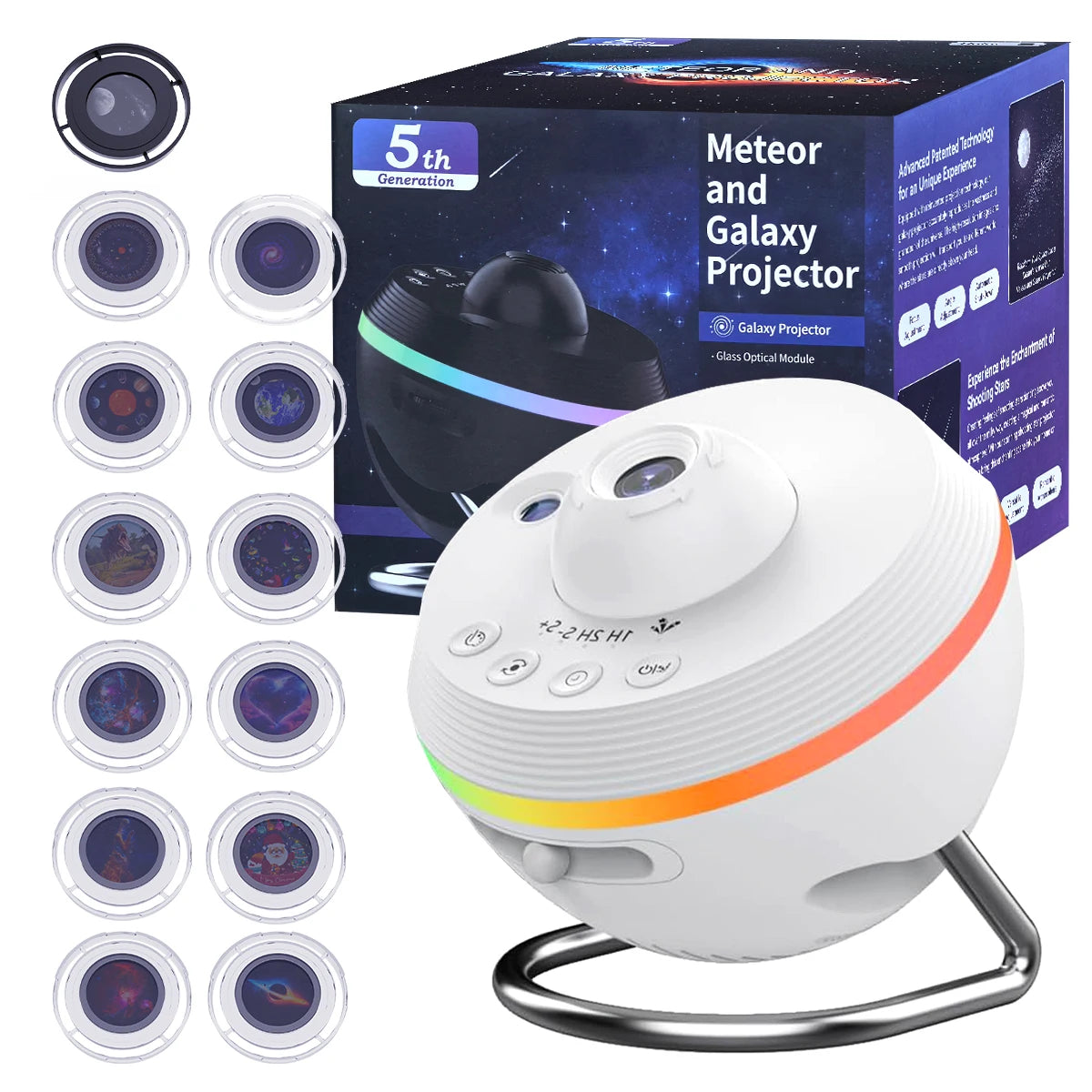 Starry Galaxy Projector - 13 Modes, 6 RGB Lights, Timer & Rotation