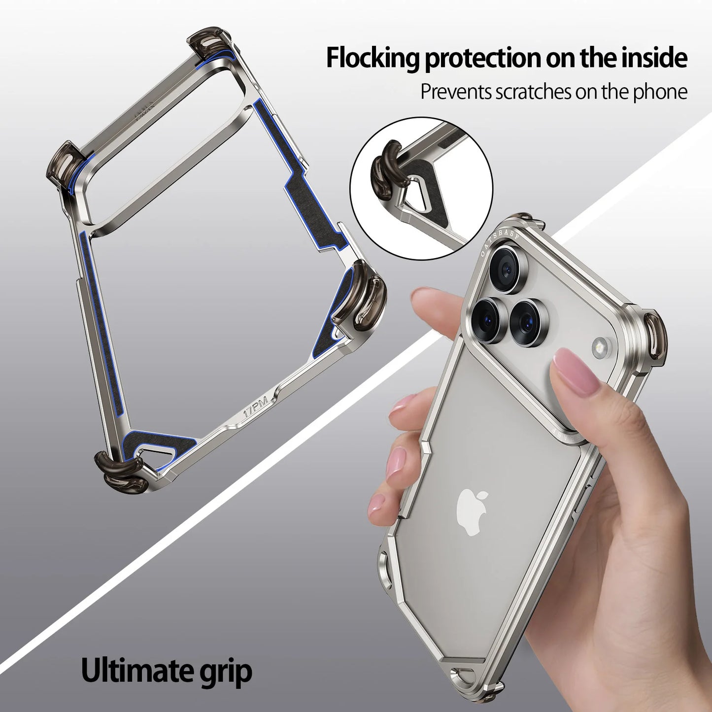 Silver Ultra-Thin Metal iPhone 17 Pro/Pro Max & 17 Air Case