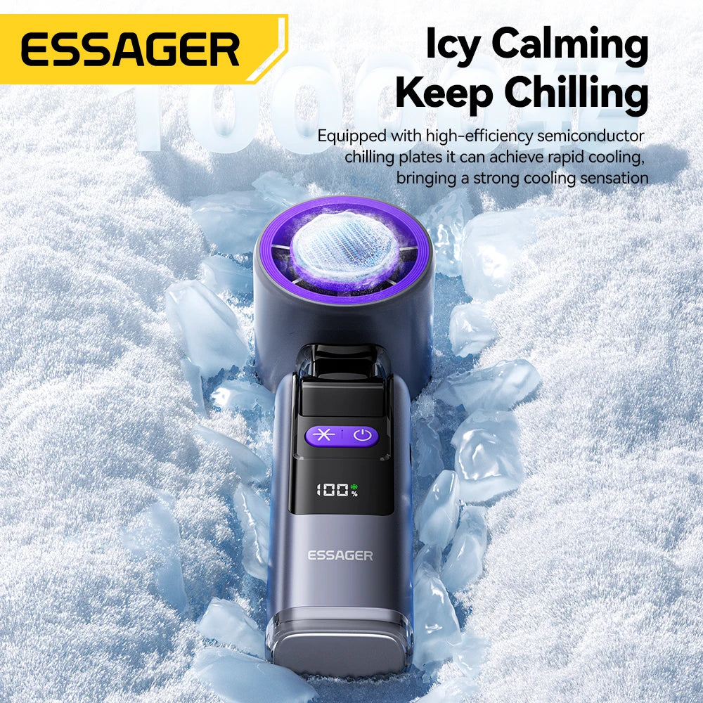 Essager Digital Display Portable Fan - 100 Speeds, Foldable