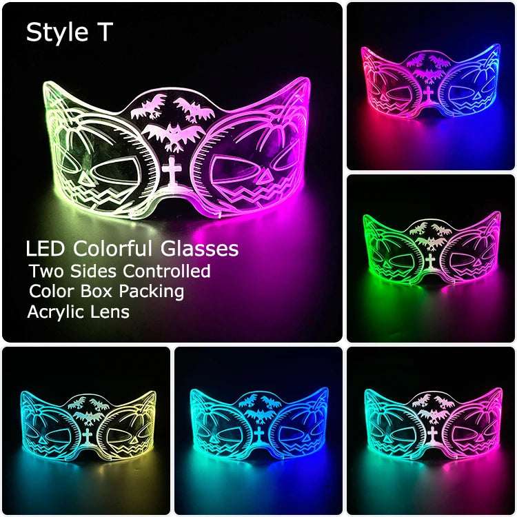 Unisex Acrylic Light Up Glasses for Parties & Events