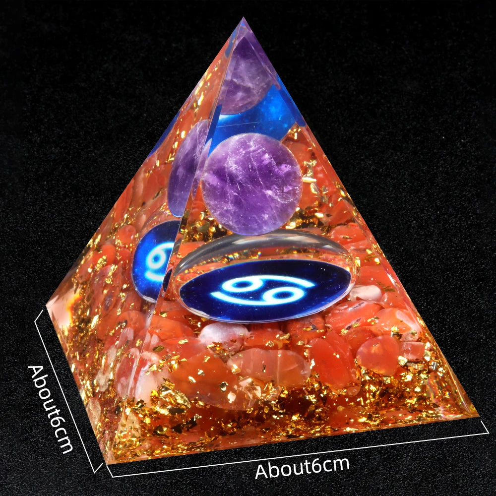 Twelve Constellations Amethyst Pyramid – Handmade Crystals