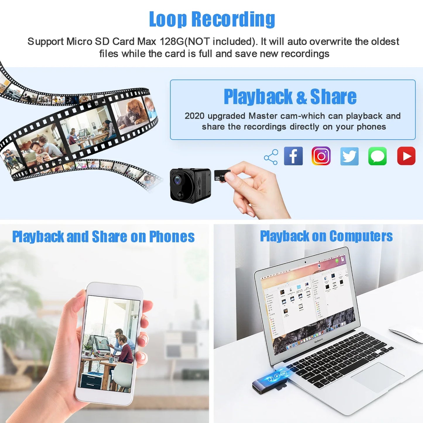R8 Mini 4K Wifi Security Camera - Night Vision & Motion Detection