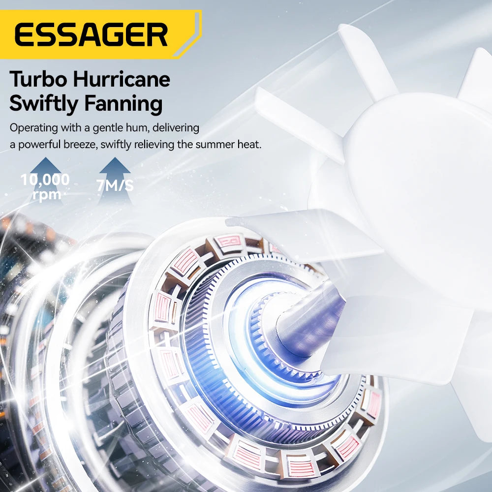 Essager Digital Display Portable Fan - 100 Speeds, Foldable