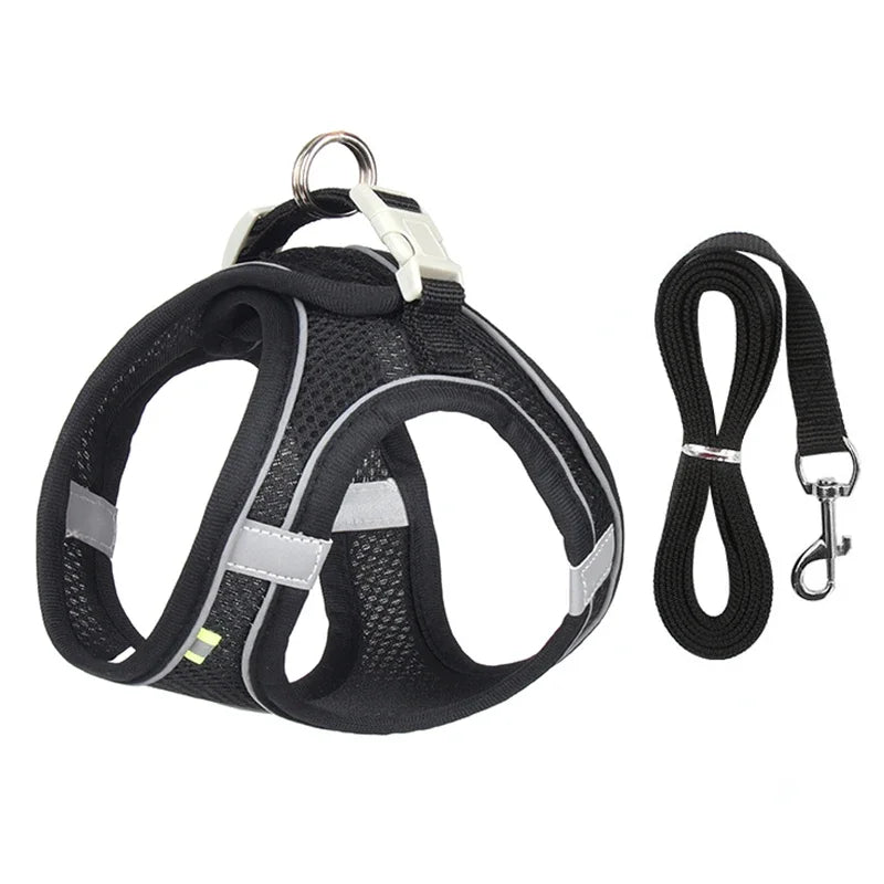 Puppy Harness Set – Adjustable Dog & Cat Harness with Leash