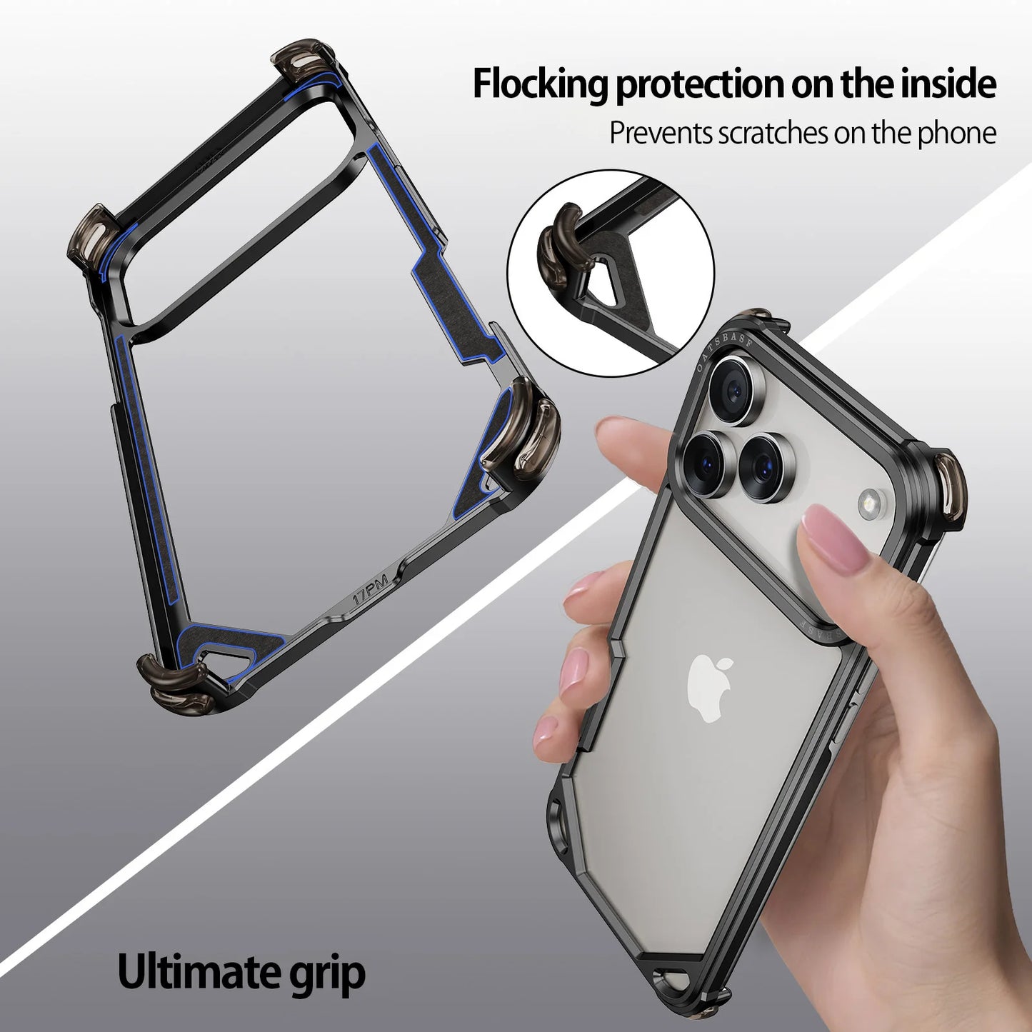 Black Ultra-Thin Metal iPhone 17 Pro/Pro Max & 17 Air Case