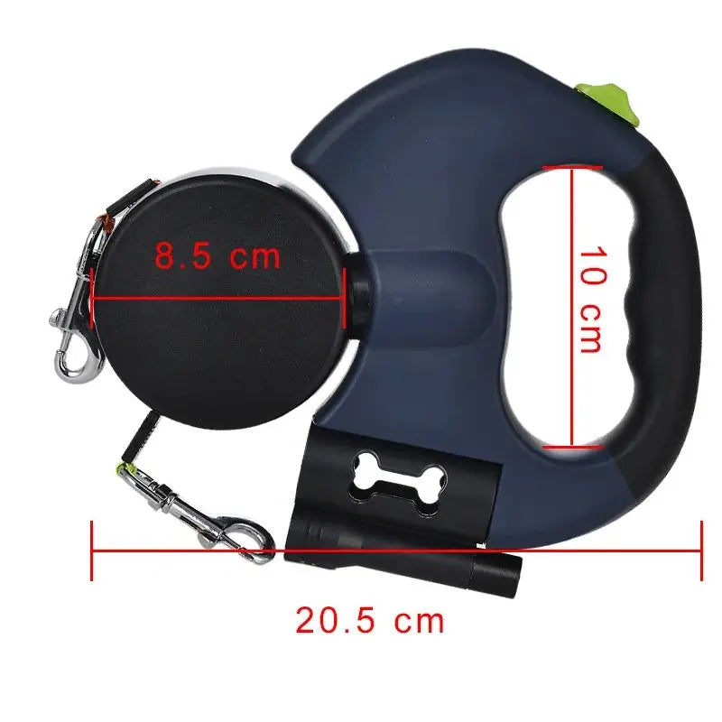 3M Dual Puppy Leash – Automatic Retractable Dog Leash with Night Light