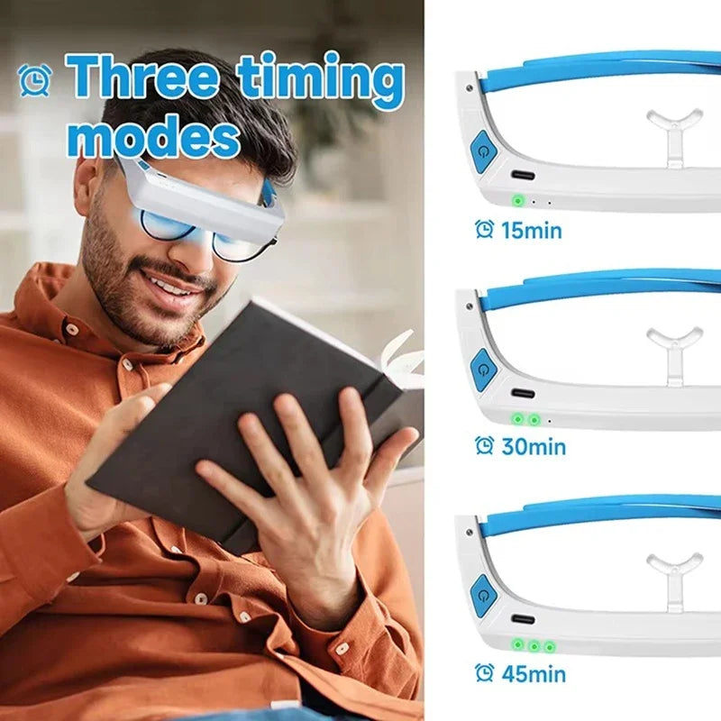 Light Therapy Glasses – Blue & White Dual-Light Phototherapy for Eye Care and Relaxation