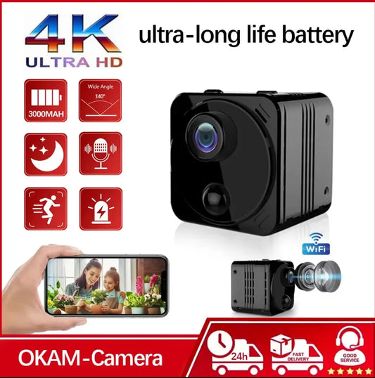 R8 Mini 4K Wifi Security Camera - Night Vision & Motion Detection