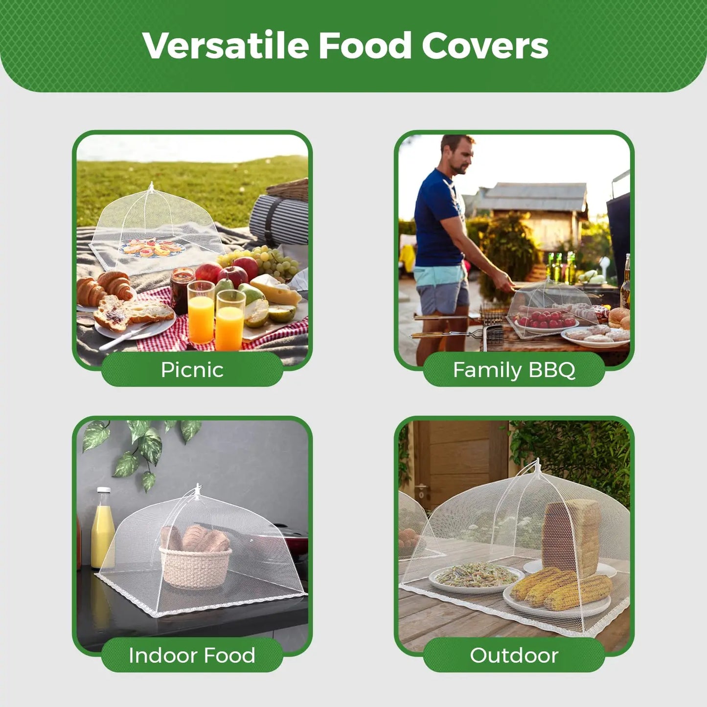 Outdoor Food Covers – 17x17 Inch Collapsible Mesh Tents
