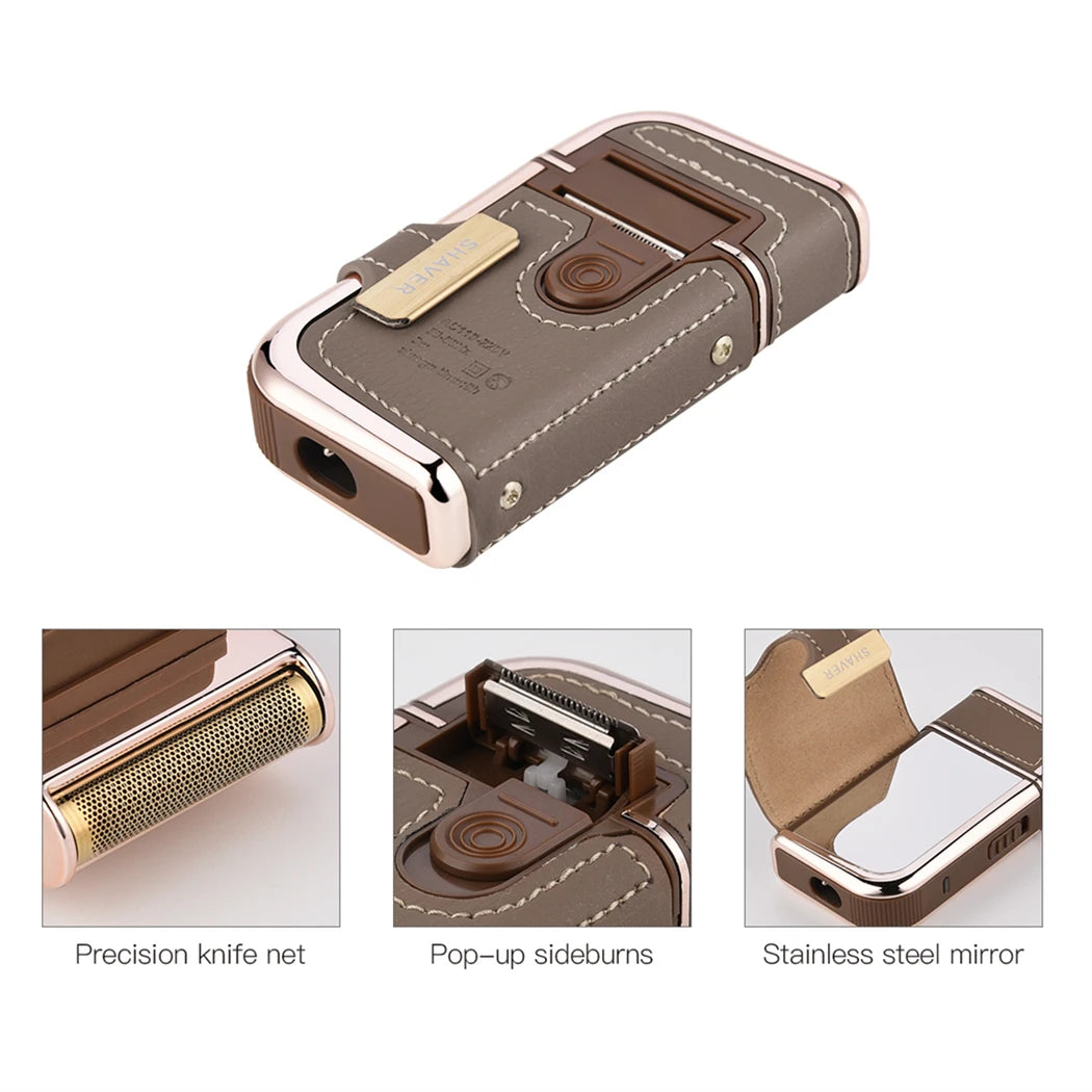 Mini Leather Portable Electric Shaver