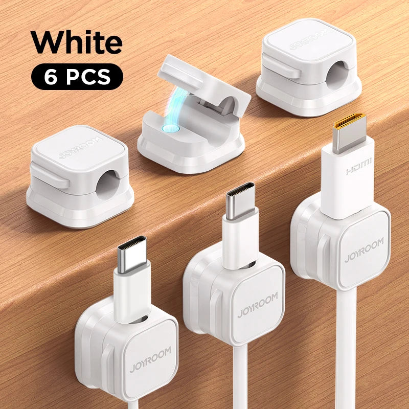 White Joyroom Cable Management Clips (Magnetic)