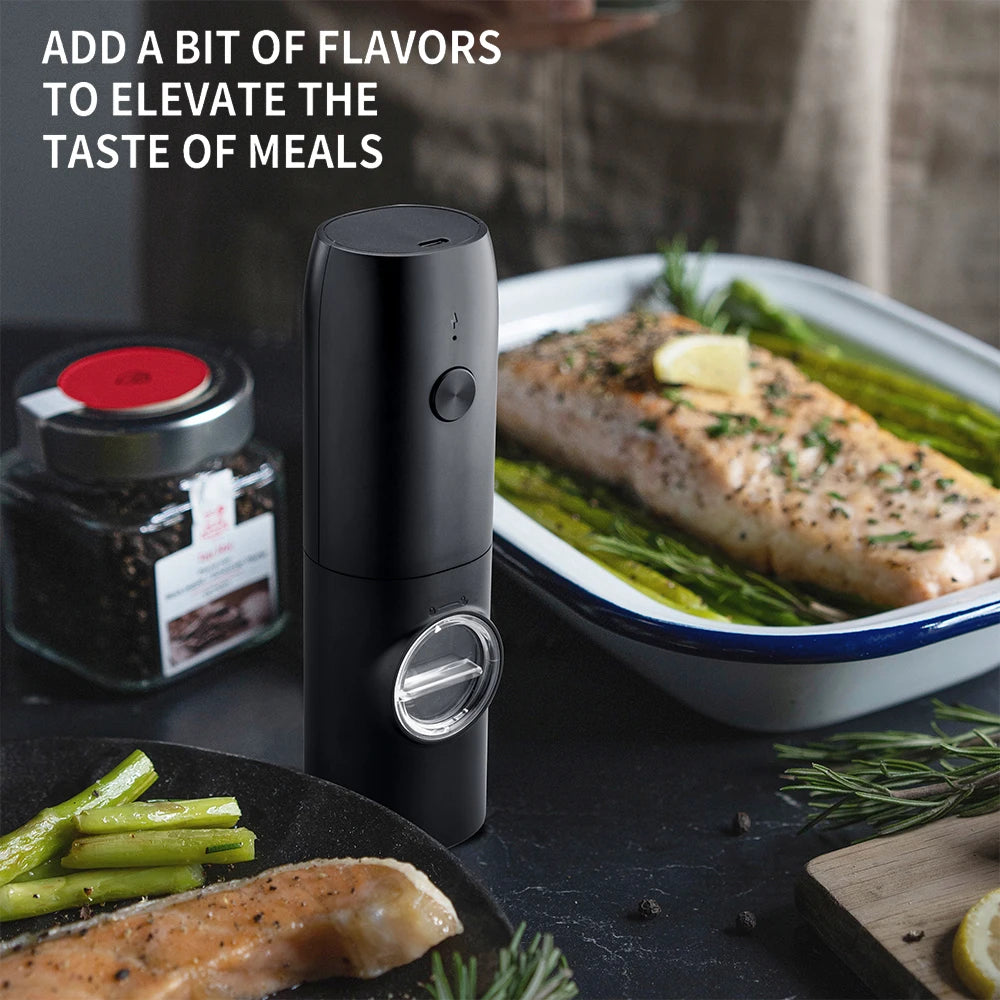 USB Rechargeable Electric Pepper Grinder with LED Light