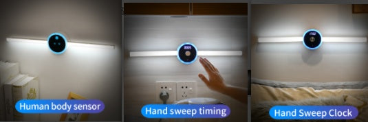 Removable LED Smart Cabinet Lamp, Timer and Clock