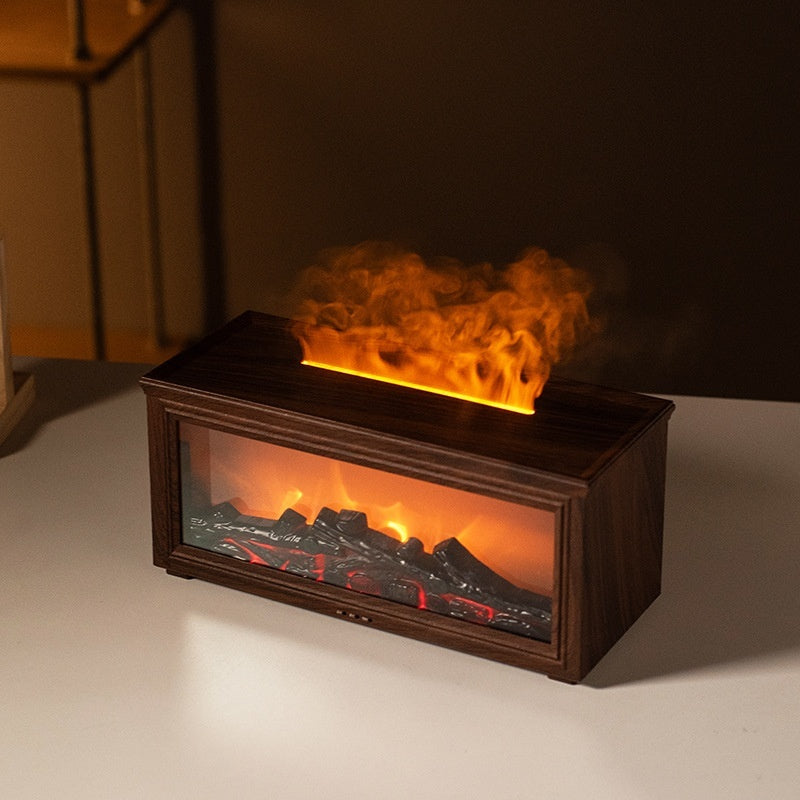 3D Fireplace Flame Aroma Diffuser for a Cozy Home Atmosphere
