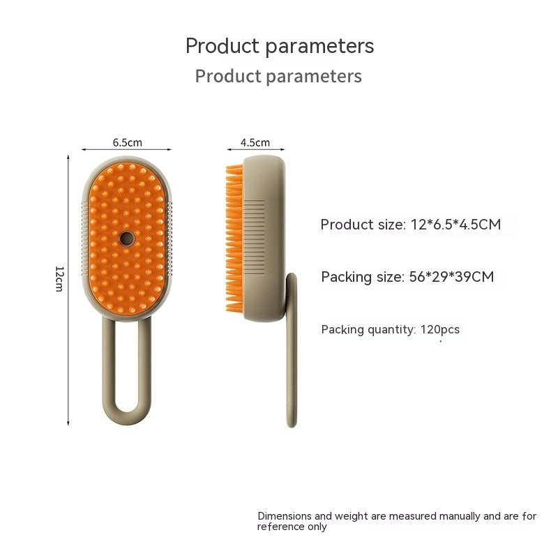 3-in-1 Electric Pet Steam Brush for Grooming, Massage & Hair Removal