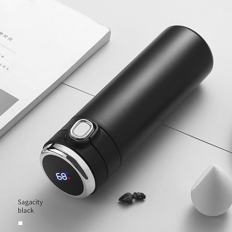Black temperature display thermos