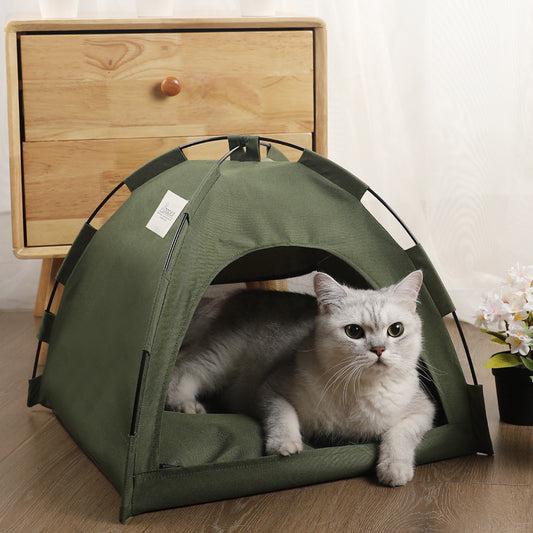 Cat and Dog Tent Cooling Mat with Cushion - Indoor/Outdoor Pet Bed