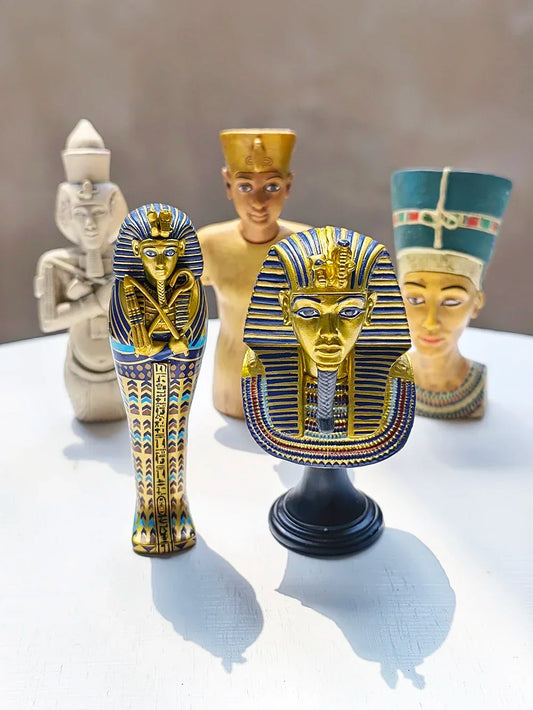 Egyptian Pharaoh Pyramid Statues