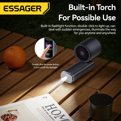 Essager Digital Display Portable Fan - 100 Speeds, Foldable