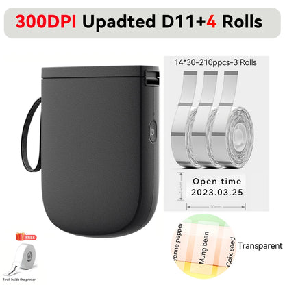 Premium Bluetooth Portable Label Printer – USB Rechargeable & Inkless for iOS/Android