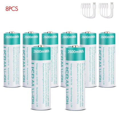 MATOV 1.5V AA USB Type-C Rechargeable Battery - 2600mWh