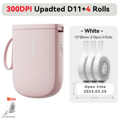 Premium Bluetooth Portable Label Printer – USB Rechargeable & Inkless for iOS/Android