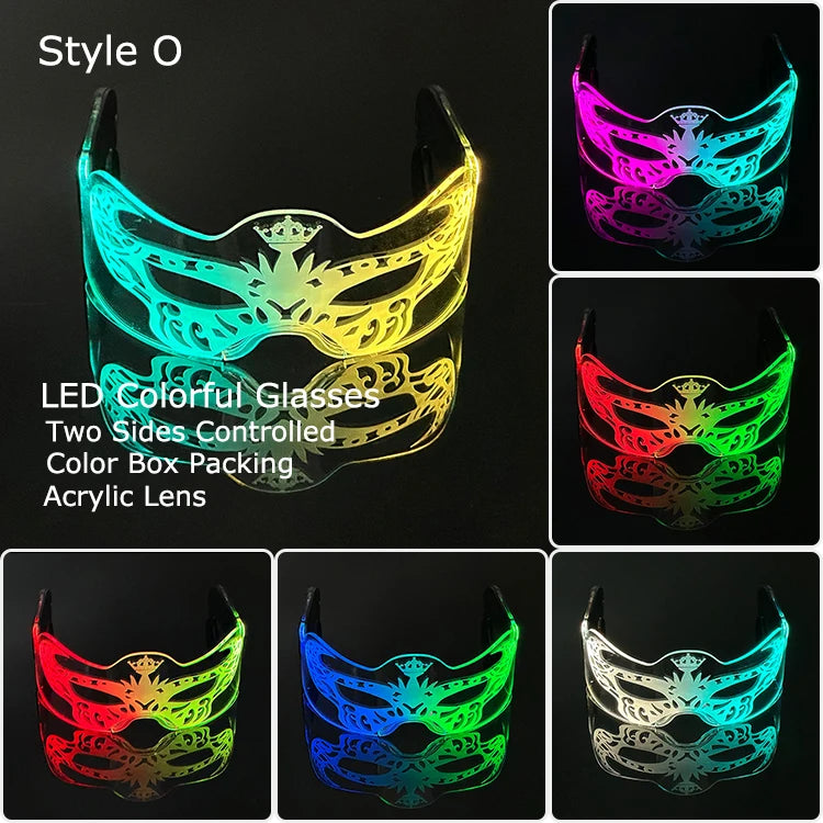 Unisex Acrylic Light Up Glasses for Parties & Events