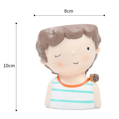 Resin Girl Figure Succulent Pot