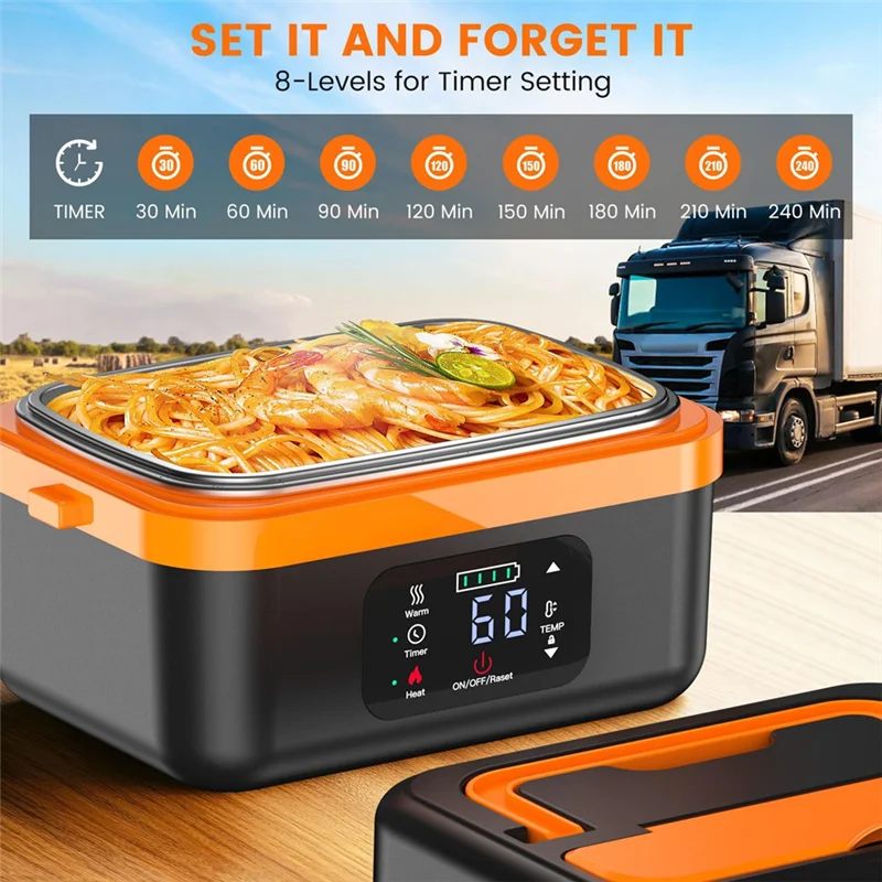 Cordless Electric Lunch Box – Rechargeable Self-Heating Food Warmer (16,000mAh)