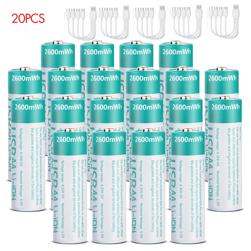 MATOV 1.5V AA USB Type-C Rechargeable Battery - 2600mWh