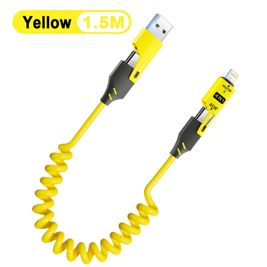 Yellow 4IN1 65W Fast Charging Cable