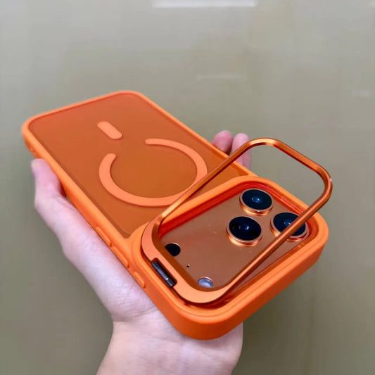 Frosted Matte Magnetic iPhone 17 Case | Translucent Cover with Metal Bracket & MagSafe Wireless Charging Support