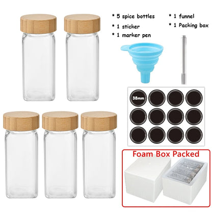 Glass Spice Jars with Bamboo Lids