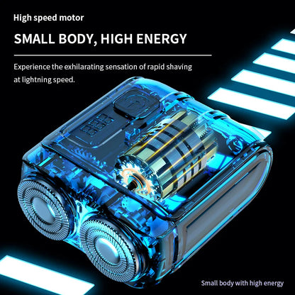 High-speed motor with transparent casing on a black background