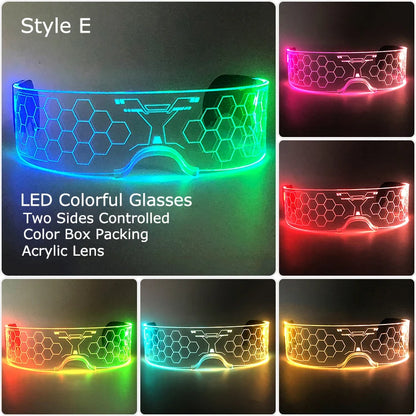 Unisex Acrylic Light Up Glasses for Parties & Events