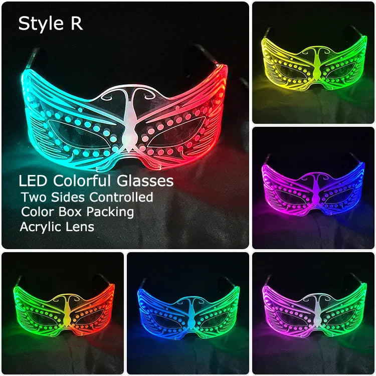 Unisex Acrylic Light Up Glasses for Parties & Events