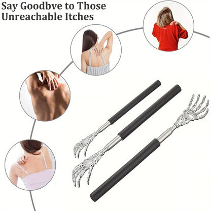 Portable Extendable Back Scratcher – Stainless Steel Telescopic Back Massager for Humans & Pets