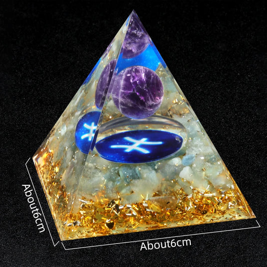Twelve Constellations Amethyst Pyramid – Handmade Crystals