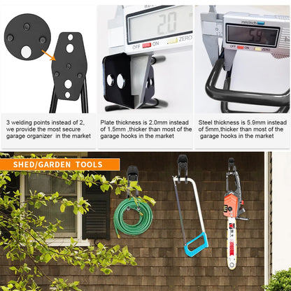 Heavy Duty Garage Hook - Wall Mount Storage