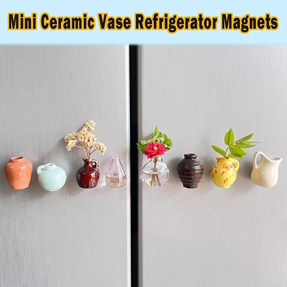 Mini Ceramic Vase Refrigerator Magnets – 3D Fridge Magnets