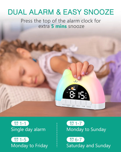 ORIA Kids Alarm Clock – Sleep Training Wake Up Clock with Night Light & Music