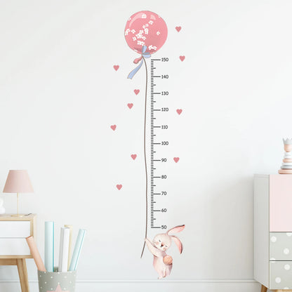 Adorable Animal Height Chart Wall Stickers for Kids Room