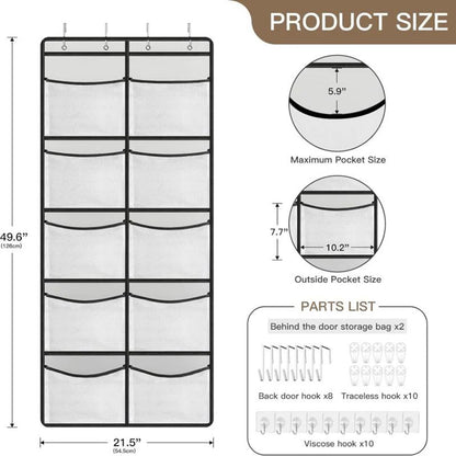 Over-the-Door Organizer: 5-10 Pocket Hanging Storage