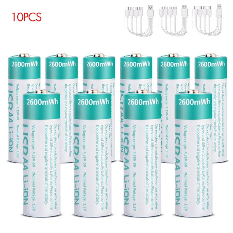 MATOV 1.5V AA USB Type-C Rechargeable Battery - 2600mWh