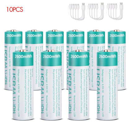 MATOV 1.5V AA USB Type-C Rechargeable Battery - 2600mWh