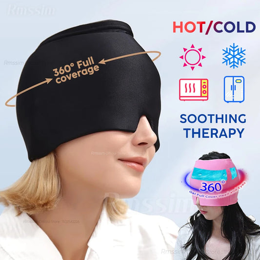 Gel Ice Headache & Migraine Relief Hat – Hot & Cold Therapy Cap