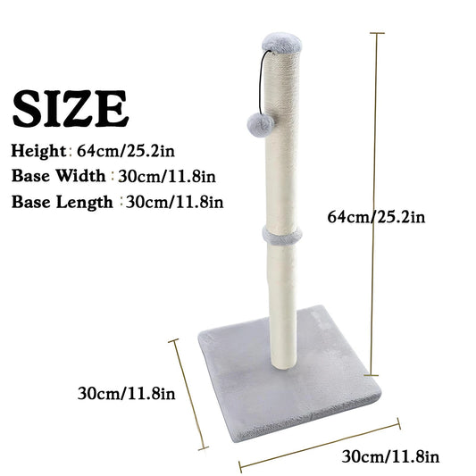 Tall Sisal Cat Scratching Post for Indoor Cats & Kittens