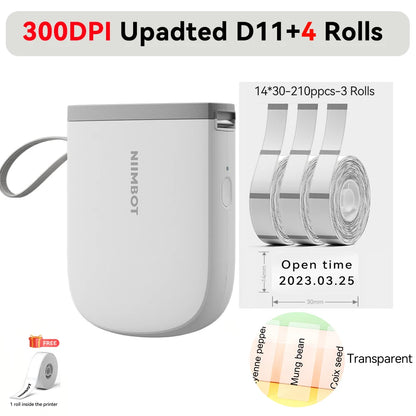 Premium Bluetooth Portable Label Printer – USB Rechargeable & Inkless for iOS/Android
