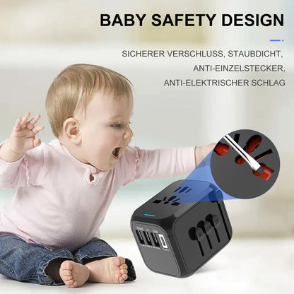 Travel Adapter: US/EU/UK/AUS with USB