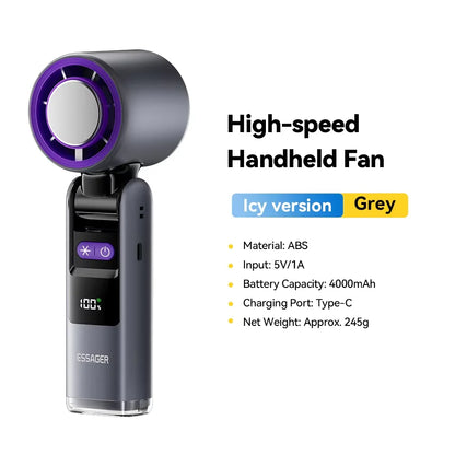 Essager Digital Display Portable Fan - 100 Speeds, Foldable